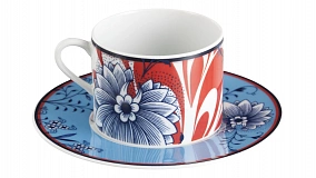 Чашка кофейная с блюдцем Meissen Коллаж Перья 150мл, п/к
