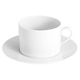 Чашка для капучино с блюдцем Meissen Игра волн, рельеф, белый,  250 мл