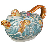 Чайник Meissen с рельефными рыбами 12см (лим.вып.74/100, 2005г)