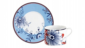 Чашка кофейная с блюдцем Meissen Коллаж Перья 150мл, п/к