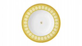 Тарелка суповая Rosenthal Сваровски 24 см, фарфор, желтая