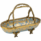 Конфетница с ручками 19x9x14см, коллекция фарфор с бронзой