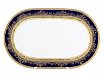 Блюдо овальное Falkenporzellan Constanza Cobalt Gold 36см