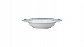 Тарелка суповая Rosenthal Сваровски 24 см, фарфор, голубая